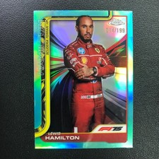 2025 Topps Chrome Formula 1 F1 Lewis Hamilton Aqua Refractor /199