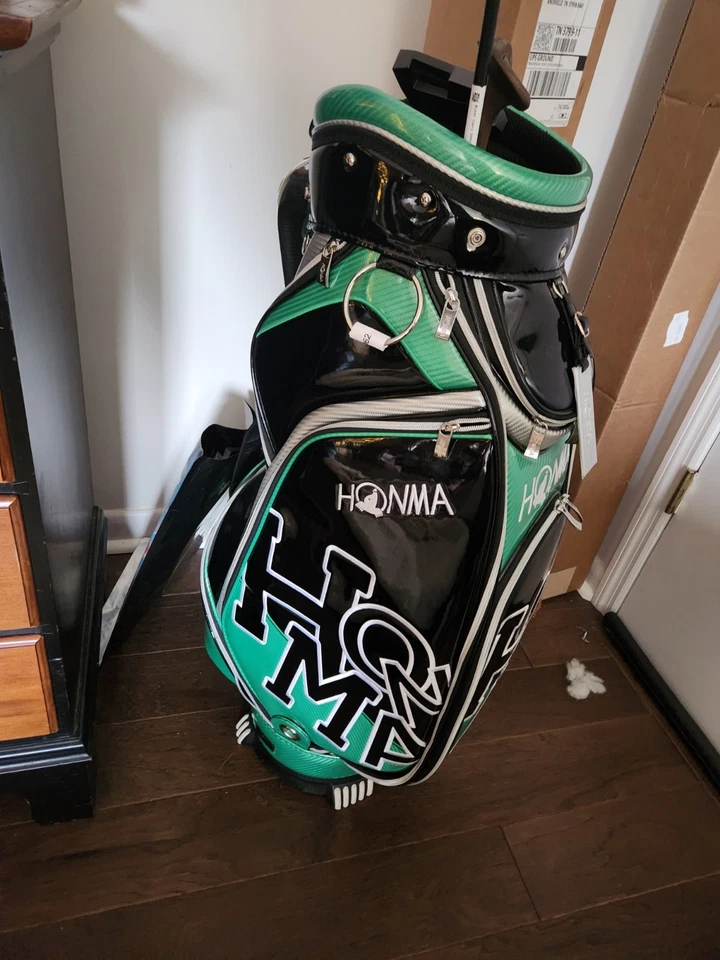 Сумка для гольфа Honma CB-1808 Dancing черная/зеленая/серебристая Caddy. Очень редкая - Изображение 3 из 4