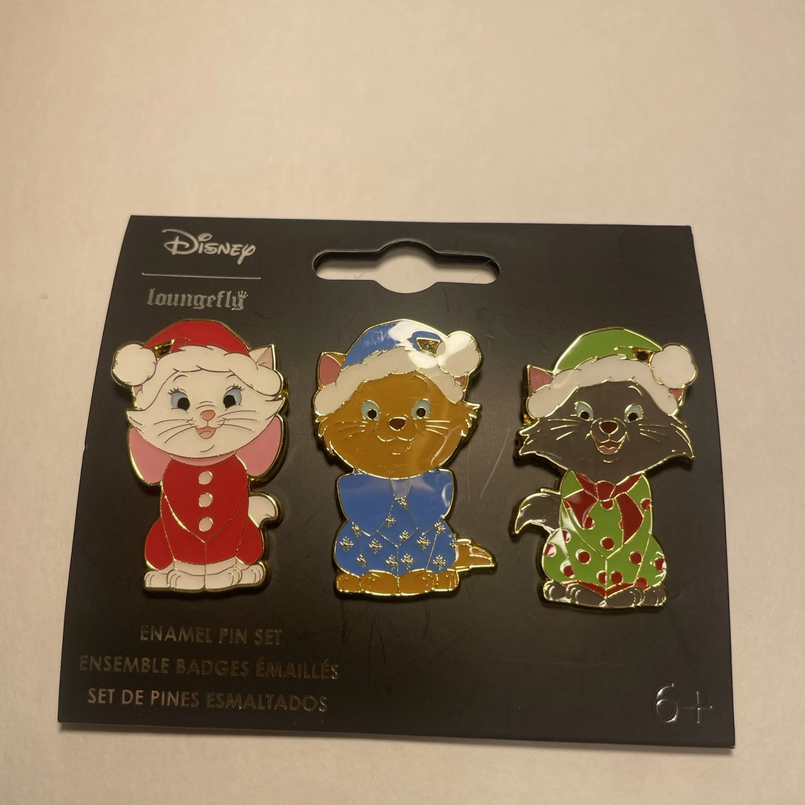 Loungefly Disney The Aristocats Kittens Holiday Pajamas Enamel Pin Set Christmas