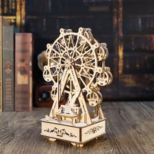 Music Park 3d Wooden Puzzles for Adults Ferris wheel Music Box Model Kits