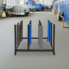 Mobile Blueprint Storage Stand with 16 Rolls Capacity, File Roll Storage Cart