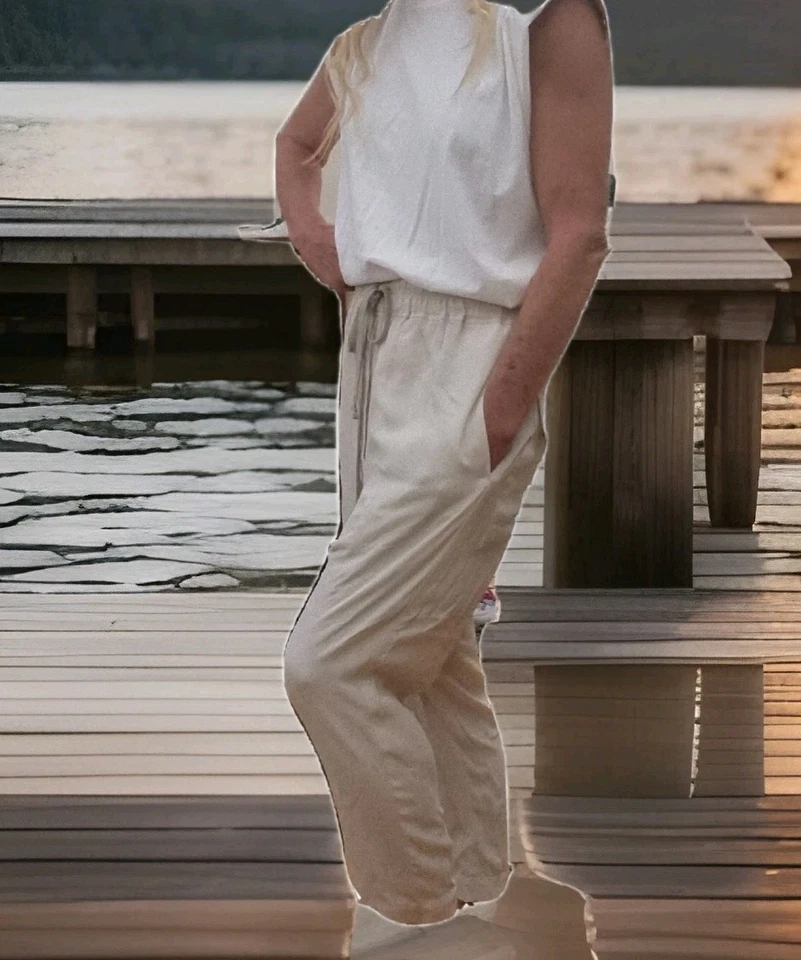 Rick Owens Drawstring Cropped Astaires Pearl Pants Legging sz AU 8 IT 40 TECUATL — 第 3/4 张图片