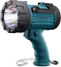 Rechargeable Spotlight Flashlight IP67 Waterproof with 1000,000 Lumen LED, 12 Ho