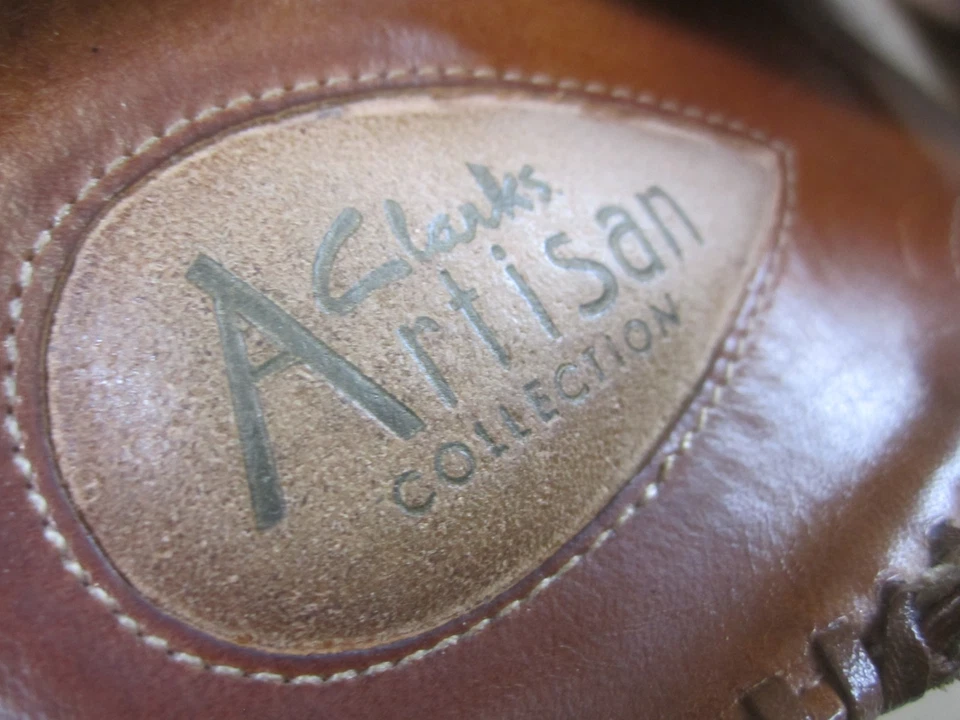 Женские сандалии Clarks Artisan Collection 7 М коричневые кожаные 3 дюйма на высоком каблуке шлепанцы - Изображение 4 из 4