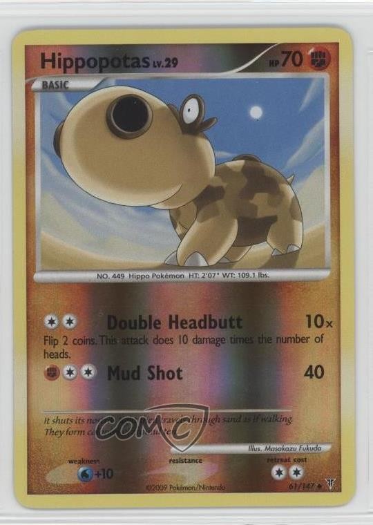 Hippopotas Reverse Foil Pokémon Platinum Supreme Victors #61 2009