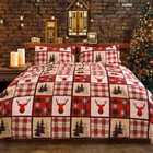 Christmas Quilt Set Size, Red Christmas Bedding Comforter Set King Elk