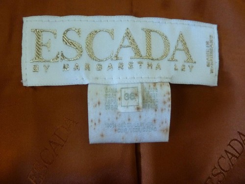 ESCADA Margaretha Ley Vtg 80s Camel Leather Mod Big Grommets Logo Crop Jacket 36 - Bild 6 von 23