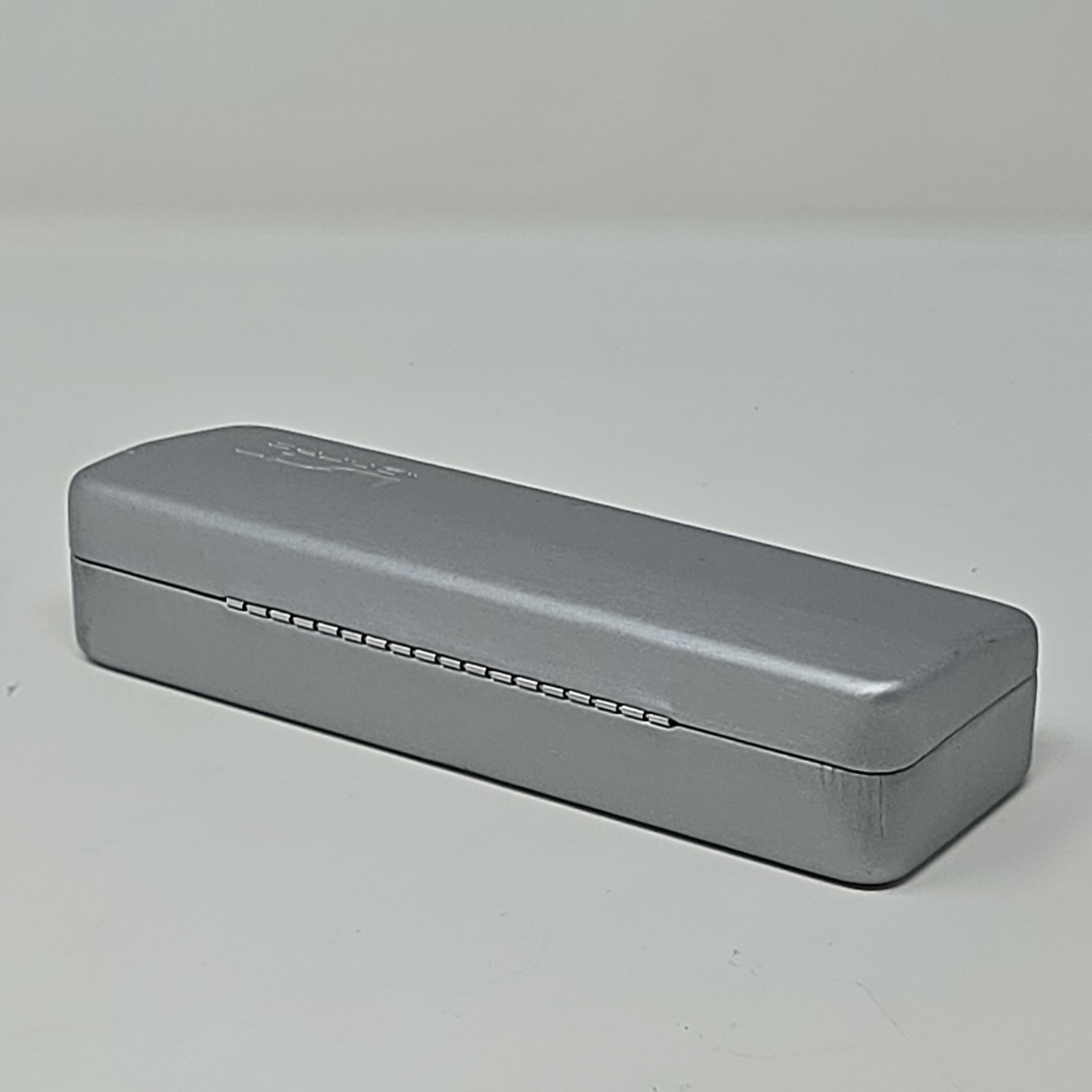 Genuine Lightec LT by Morel Eyeglass Case Silver Brushed Hard Shell + Cloth image 7