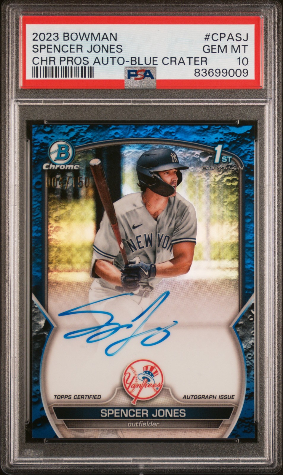 2023 BOWMAN CHROME PRSPCT AUTOS #CPASJ SPENCER JONES 4/150 PSA 10 AUTO