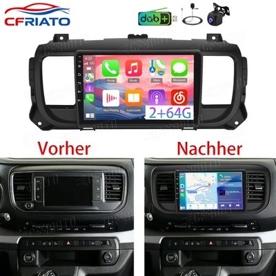 DAB+ Android 15 Für Toyota Proace Citroën Jumpy Peugeot Carplay Navi Autoradio