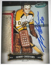 GERRY CHEEVERS SIGNED UPPER DECK PARKHURST BOSTON BRUINS CARD AUTO!!