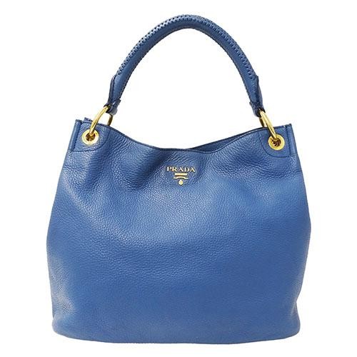 PRADA Blue Leather Shoulder Bag BR4829 Style 487  