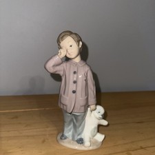 Nao Lladro 1991 "Sleepy Head" #1139  Porcelain Figurine  - Boy with Teddy Bear 