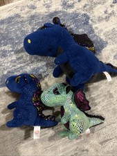 ty beanie boo lot dragons blue Saffire green Lot Of 3