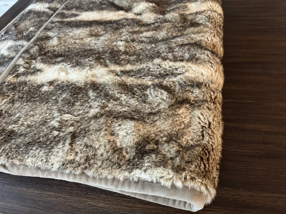 Manta Pottery Barn Imitación Piel Caramelo Marrón Ombre Estampado Animal 50X60 Foto 2 de 4