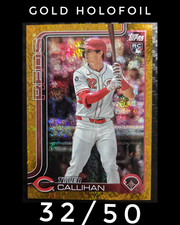 Topps 2025 Update Tyler Callihan Cincinnati Reds Gold Holofoil RC #US315 32/50