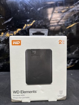 ¥ WD Elements 2TB Portable External Hard Drive USB 3.0 WDBU6Y0020BBK, NEW