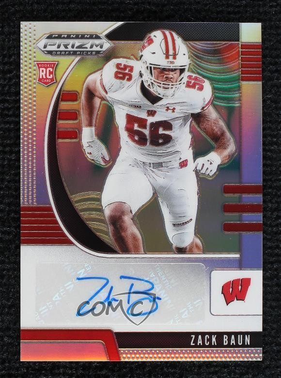 2020 Panini Prizm Draft Picks Rookies Silver Zack Baun #214 Rookie Auto RC 18pg