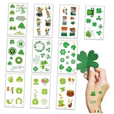 10 Sheets St. Patrick's Day Temporary Tattoos Leprechaun Shamrock style1