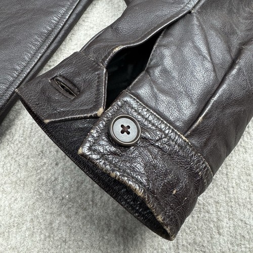 Vintage Y2K GAP Lederjacke Herren XXL braun distressed Reißverschluss gesteppt gefüttert 2000 - Bild 21 von 24