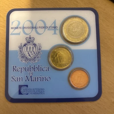 Coincard St MARIN 2004 FDC / 3 pièces ( 1 cent / 10 cent /1 euro) état neuf - Photo 1/2