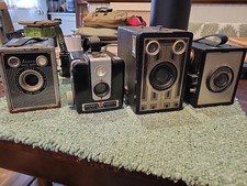 4 Vintage Cameras Brownie Junior,Ansco ShurFlash,Brownie Hawkeye,Ansco ShurShot