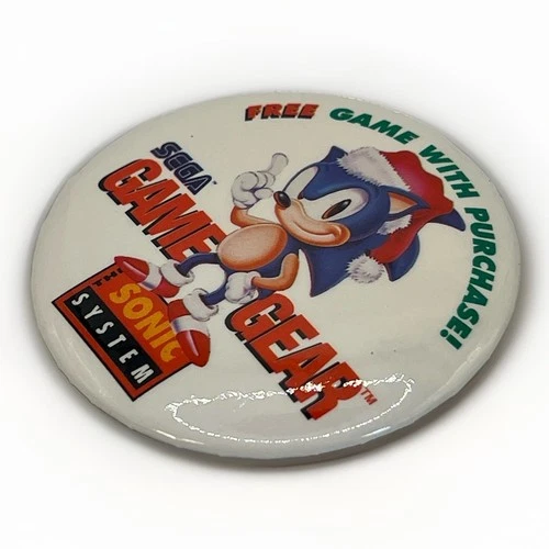 Rare Vintage 1991 SEGA Game Gear Sonic the Hedgehog Promo Button Pin 3” image 3