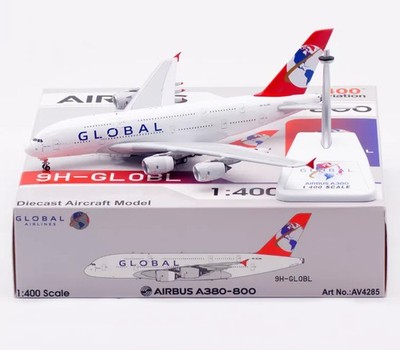 1/400 9H-GLOBL GLOBAL AIRLINES AIRBUS A380-841 DETACHABLE GEAR AV4285