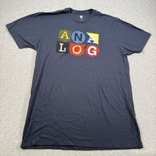 VTG Burton ANALOG T Shirt Blue Mens XL Made in USA Y2K