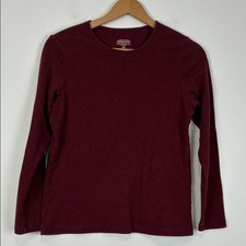 Pendleton Women’s Small Maroon Petite Top Base Layer Long Sleeve 100% Cotton