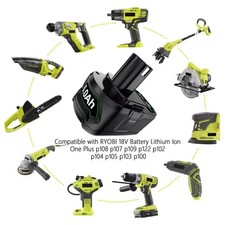 6.0AH Battery For Ryobi 18V One+ Plus P108 RB1850C RB1840C RB18L50 P117 /Charger — image 8