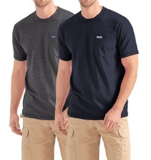 Big and Tall T-Shirts for Men - 2 Pack Cotton Tee with Chest Pocket