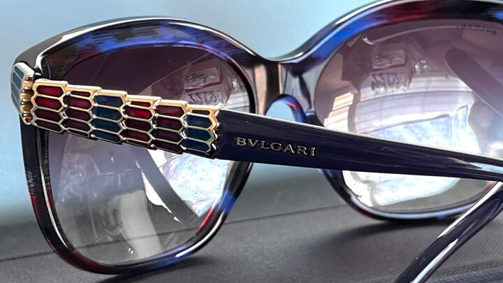 Bvlgari 8155 5339/8H Square Blue Red Violet Fantasy Sunglasses
