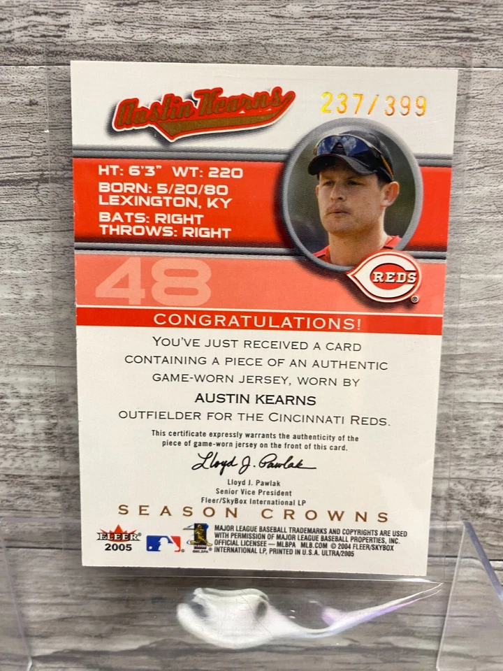 2005 Fleer Ultra Season Crowns Memorabilia 16 of 25 Austin Kearns #48 - Изображение 2 из 2