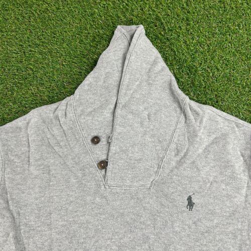 Polo Ralph Lauren Pullover Grau Hoodie Logo Langarm Herren Damen Elegant Größe M - Bild 5 von 9