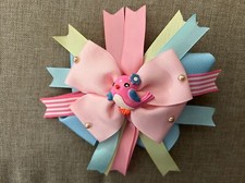 Girls Hair Bow, Hand Made, 6  , Alligator Clip, Baby Bird Themed