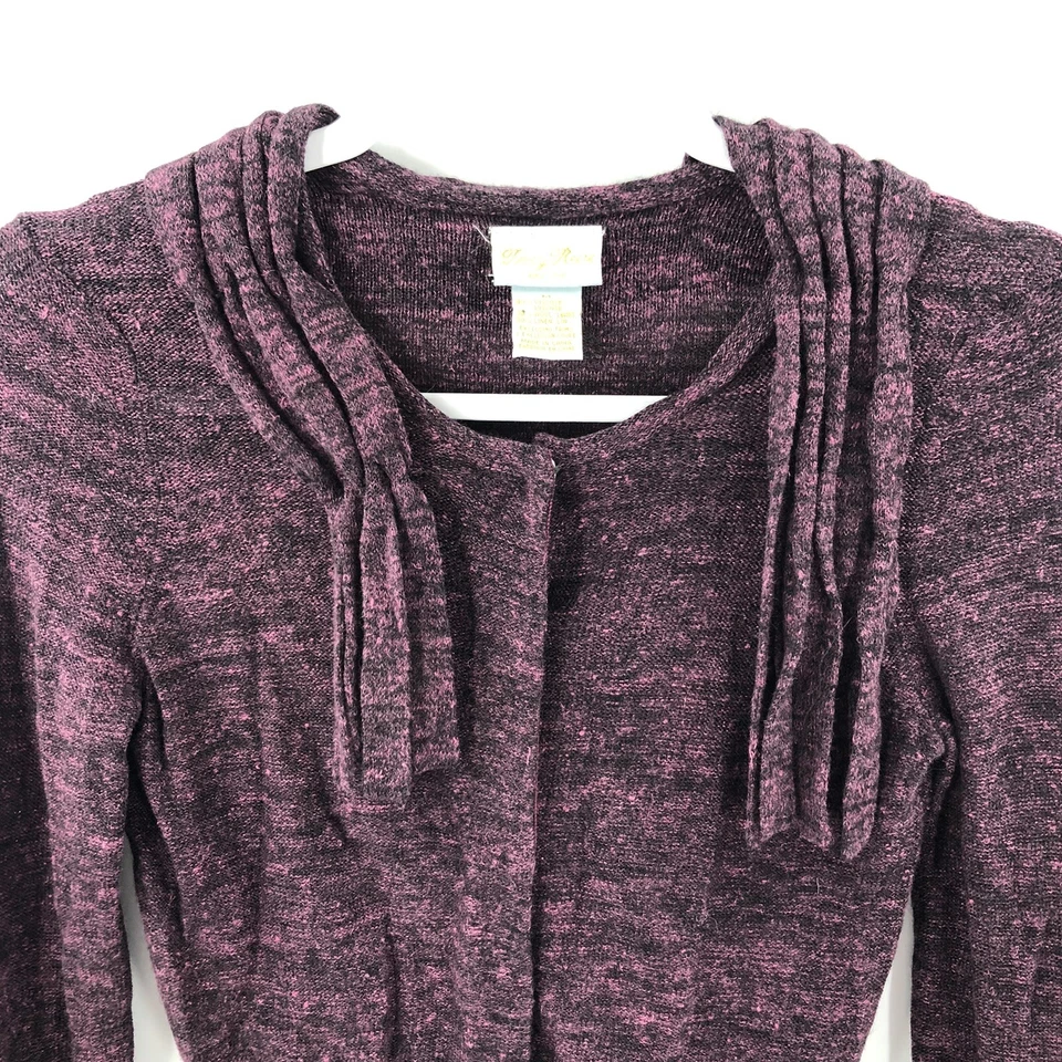 Tracy Reese Linen Wool Blend Cardigan Sweater Womens Size M Cropped Stretch Y2K - Image 2 of 4