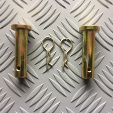 Tractor Clevis Pins 16mm Diameter, 46mm Useable Length, with R clips, x2