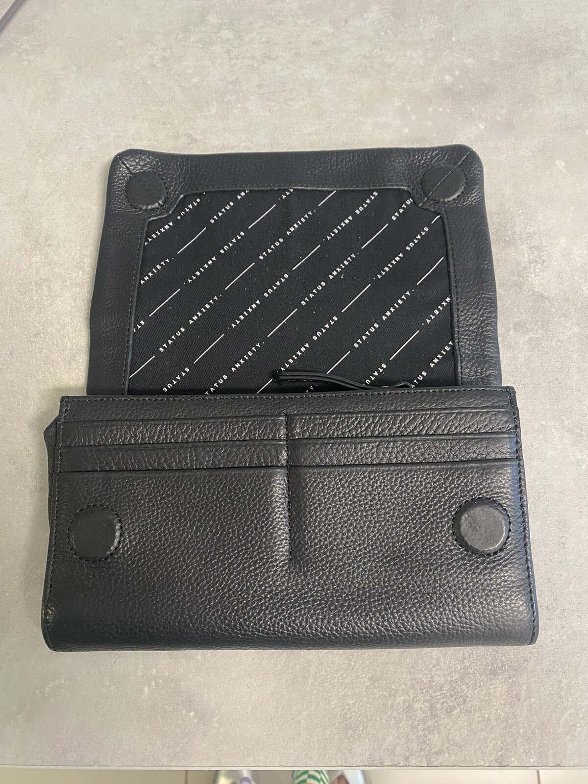 Status Anxiety Wallet Black Remnant Wallet In Excellent Condition eBay