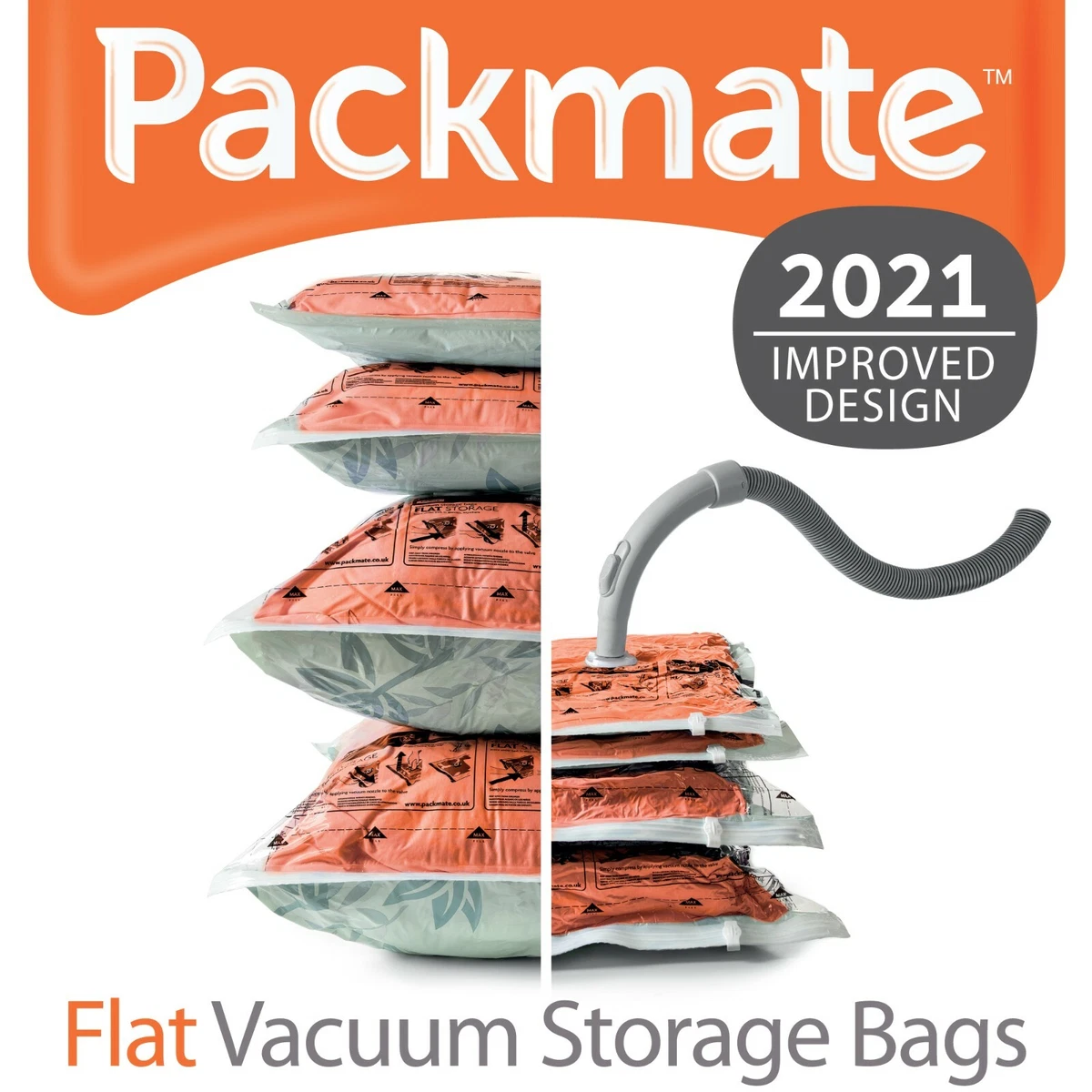 PackMate Flat Vacuum Storage Bags - Duvets, Bedding, Cushions/Pillows,  Clothing