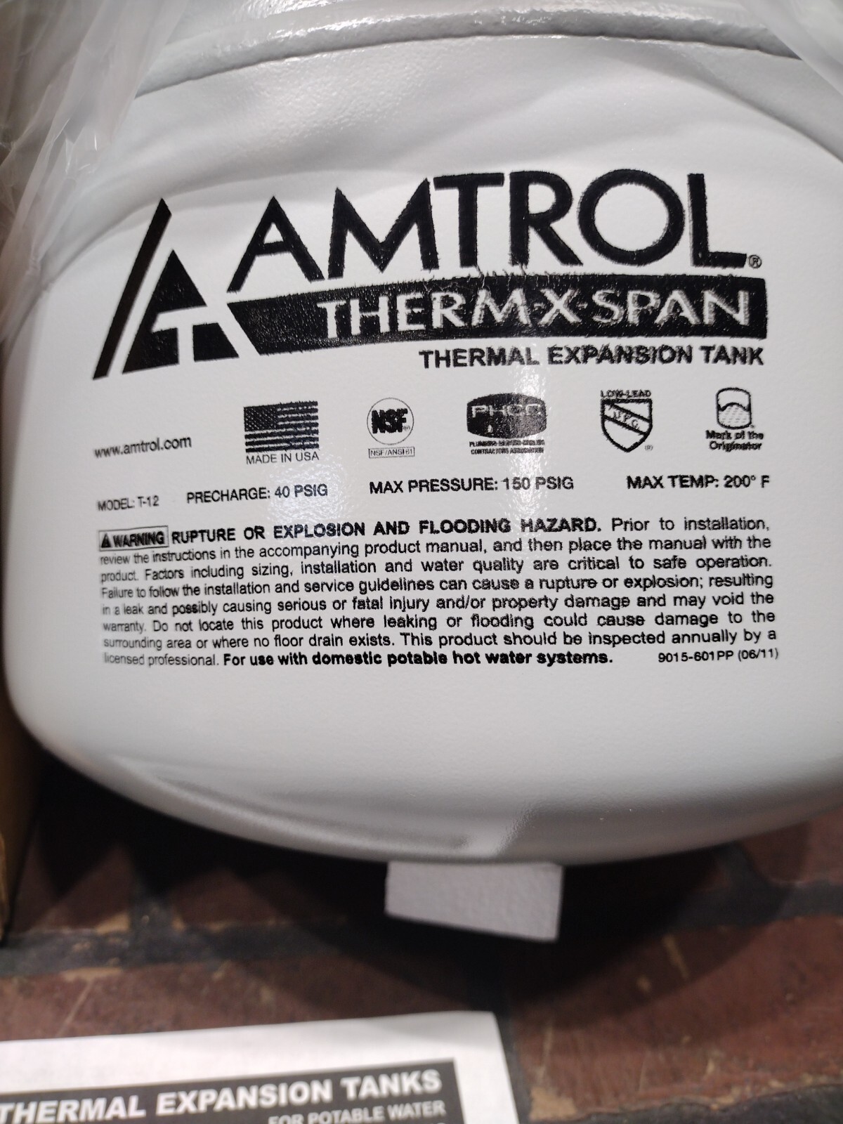 Amtrol T12 ThermXSpan Thermal Expansion Tank for sale online eBay