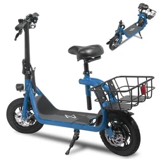 450W Adults Electric Scooter with Seat Sports Electric Moped Commuter E-Scooter