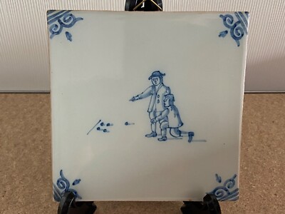 FREE SHIPMENT unique TILE MAKKUM Tichelaar Delft Holland child's play 7