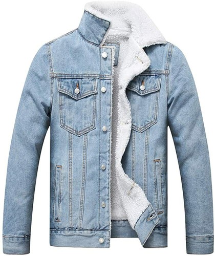 LZLER Men's Fleece Jean Jacket Winter 
