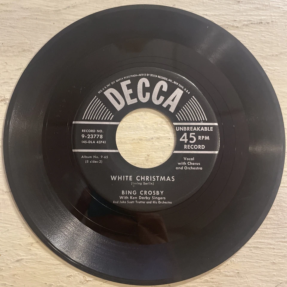 Bing Crosby White Christmas / God Rest Ye Merry Gentlemen 7” 45 Decca VG!!!! - Image 2 of 4