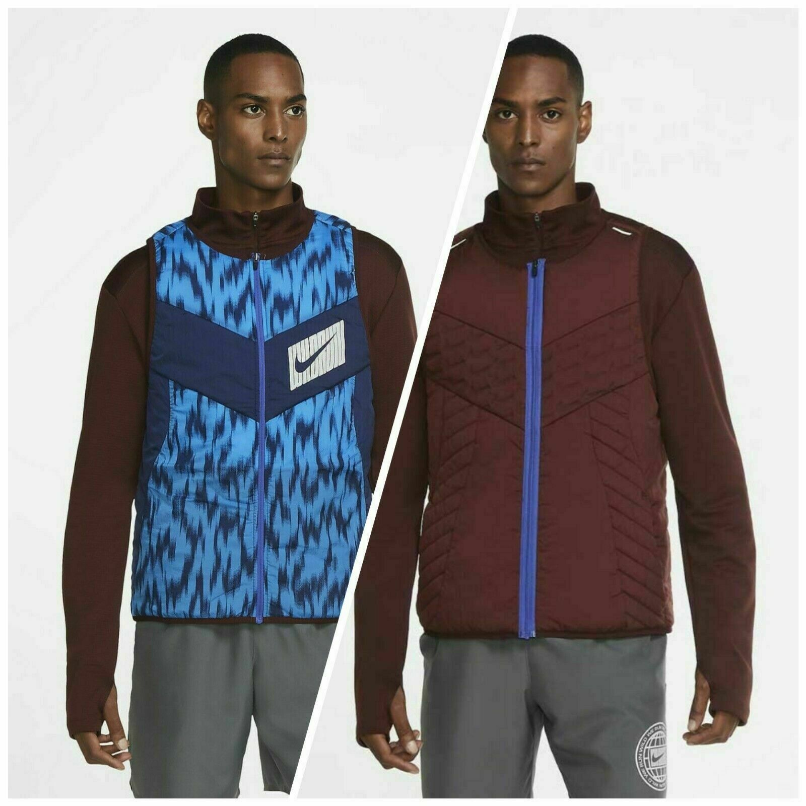 NIKE AEROLAYER WILD RUN REVERSIBLE RUNNING GILET VEST SIZE S (CU6058 624)