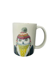 Lori Siebert CHEERS Lori Siebert cup mug Owl Knit Sweater Hat cute owl mug