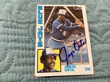 JORGE ORTA TORONTO BLUE JAYS  SIGNED 1984 TOPPS MINT CARD #312/ FREE POSTAGE!!!