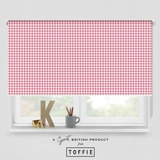 73- Gingham Checked in Candy Pink Roller Blind - Various sizes, blackout