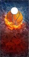 Basketball Flames 2 Cornhole Wrap Bag Toss Skin Decal Sticker Wraps